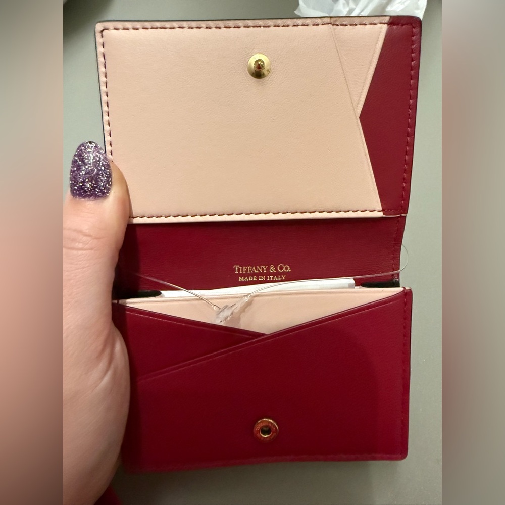 New! Tiffany & Co. Red and Cream Wallet - Picture 2 of 3